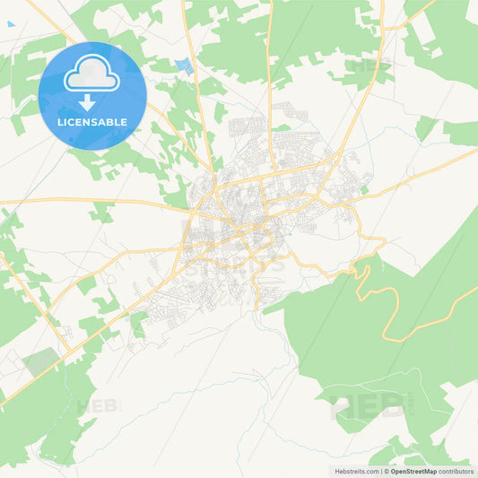 Printable street map of Beni Mellal, Morocco