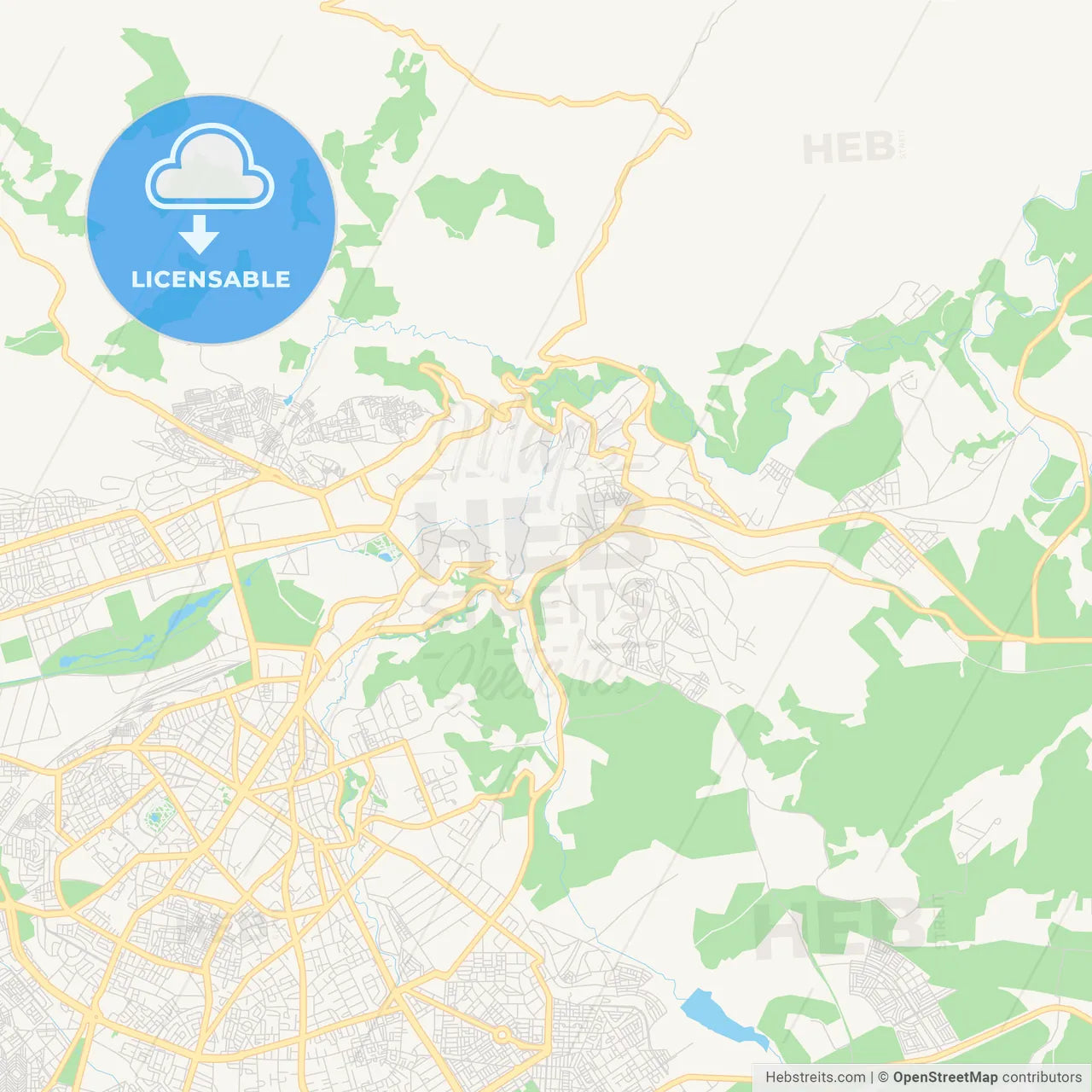 Printable street map of Fes al Bali, Morocco