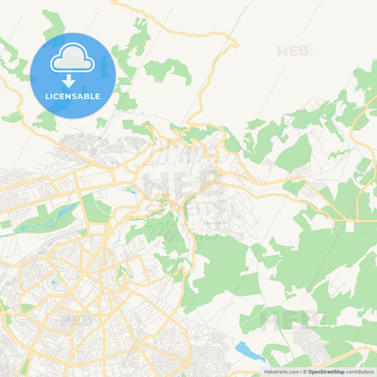 Printable street map of Fes al Bali, Morocco