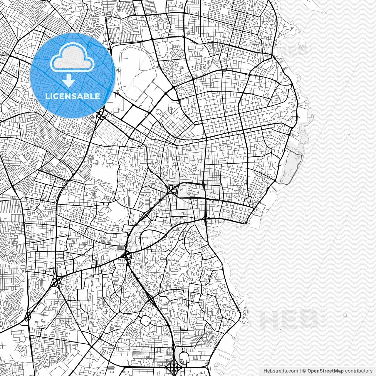 Vector PDF map of Maracaibo, Venezuela