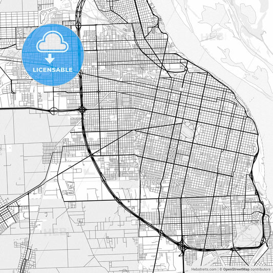 Vector PDF map of Rosario, Argentina