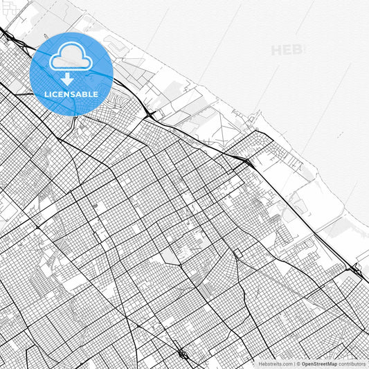 Vector PDF map of Quilmes, Argentina