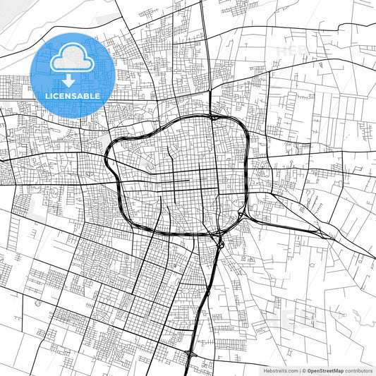 Vector PDF map of San Juan, Argentina
