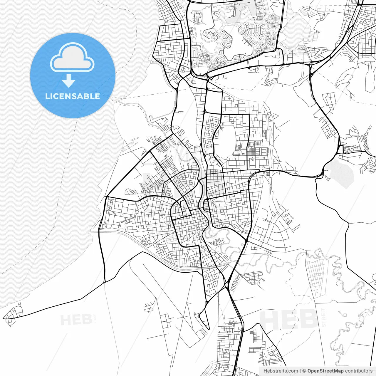 Vector PDF map of Barcelona, Venezuela