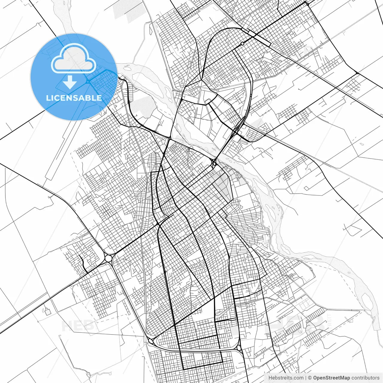 Vector PDF map of Santiago del Estero, Argentina