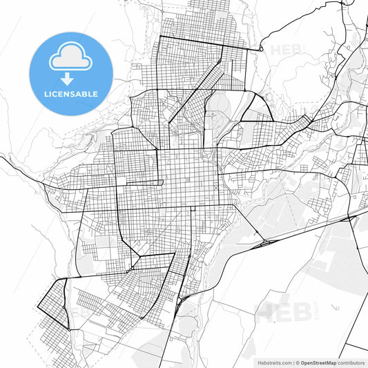 Vector PDF map of San Fernando del Valle de Catamarca, Argentina