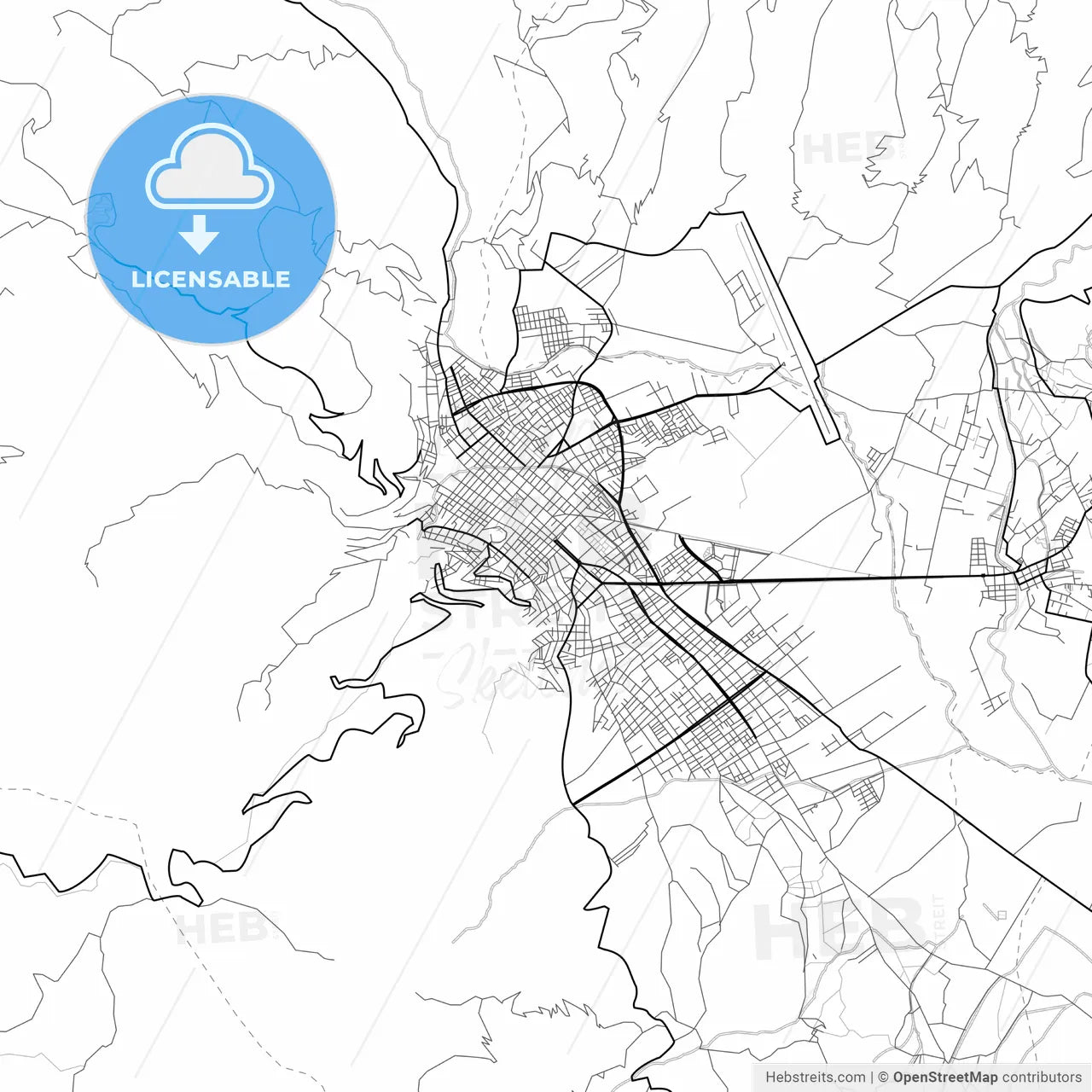 Vector PDF map of Cajamarca, Peru