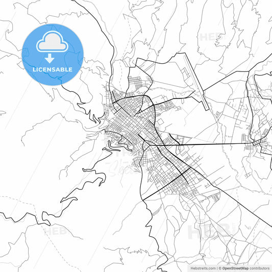 Vector PDF map of Cajamarca, Peru