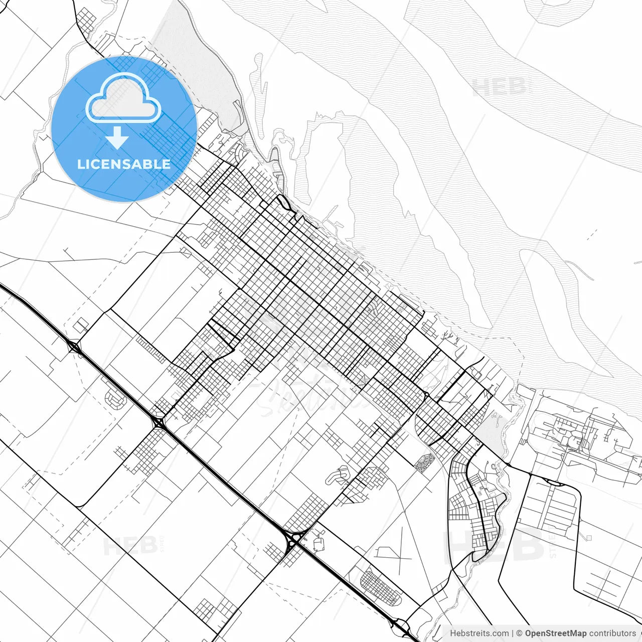 Vector PDF map of San Nicolas de los Arroyos, Argentina