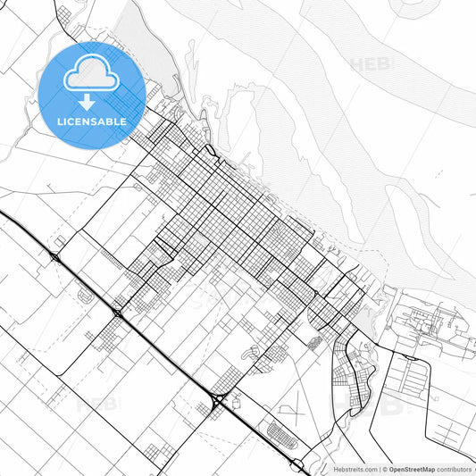 Vector PDF map of San Nicolas de los Arroyos, Argentina