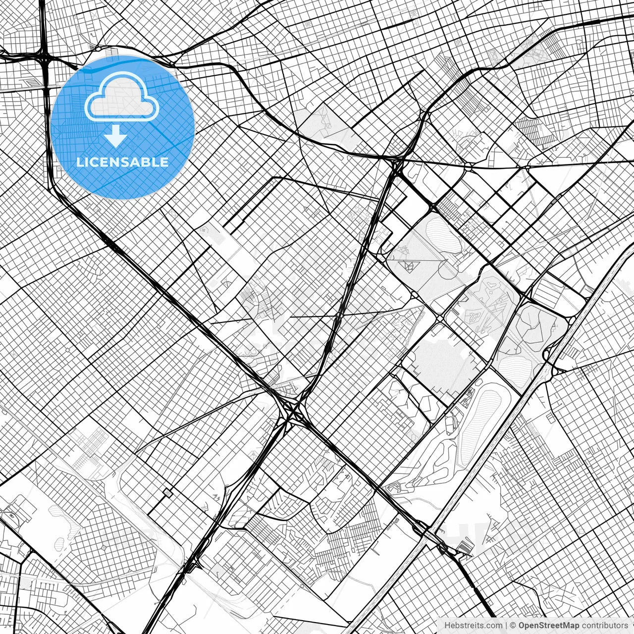 Vector PDF map of Villa Lugano, Argentina