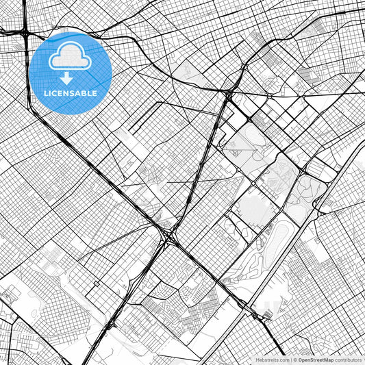 Vector PDF map of Villa Lugano, Argentina