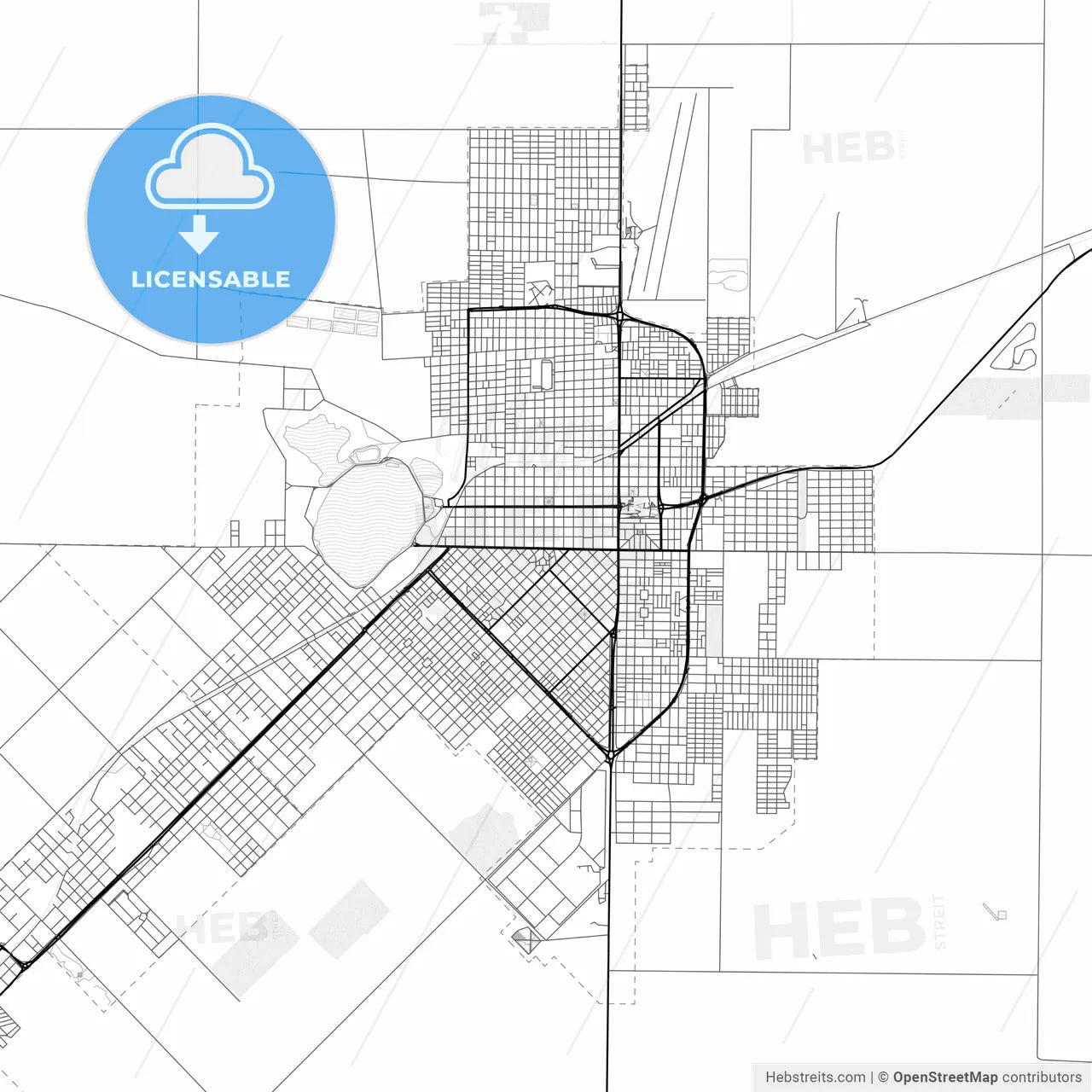 Vector PDF map of Santa Rosa, Argentina