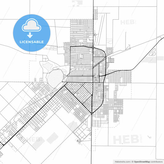 Vector PDF map of Santa Rosa, Argentina