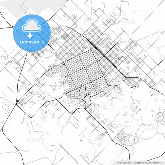 Vector PDF map of Tandil, Argentina
