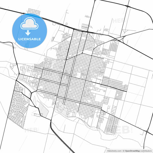 Vector PDF map of Villa Mercedes, Argentina