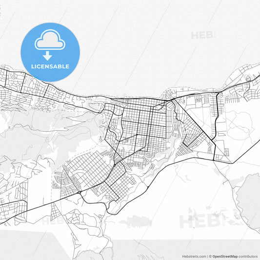 Vector PDF map of San Carlos de Bariloche, Argentina
