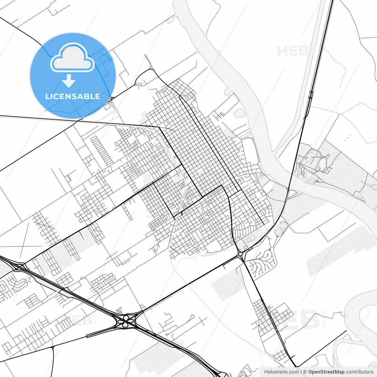 Vector PDF map of Zarate, Argentina