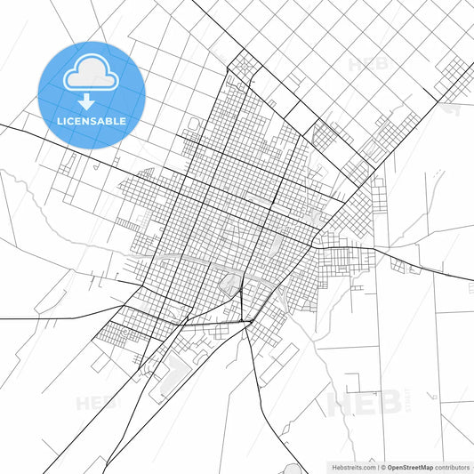 Vector PDF map of Pergamino, Argentina
