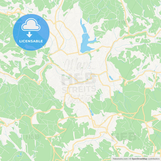 Jablonec nad Nisou, Czechia Vector Map - Classic Colors