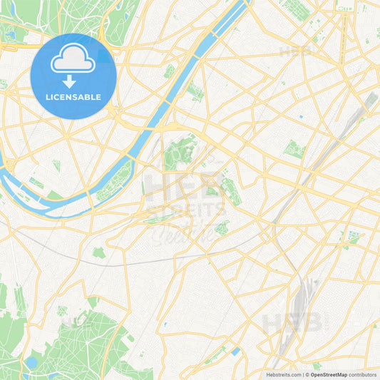 Issy-les-Moulineaux, France Vector Map - Classic Colors