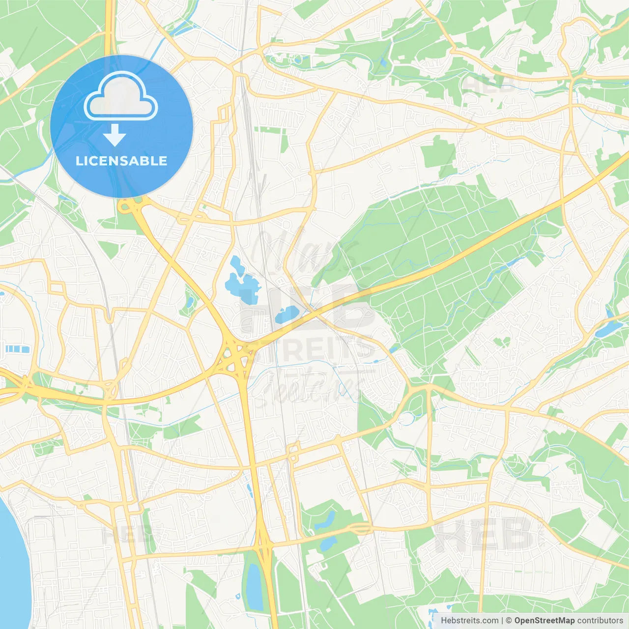 Leverkusen, Germany Vector Map - Classic Colors