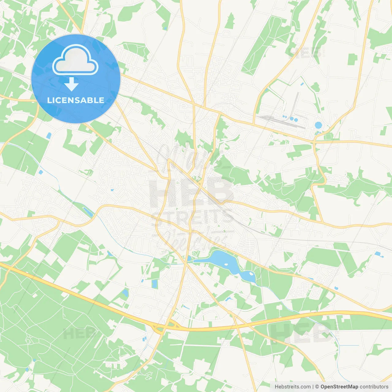 Ibbenburen, Germany Vector Map - Classic Colors