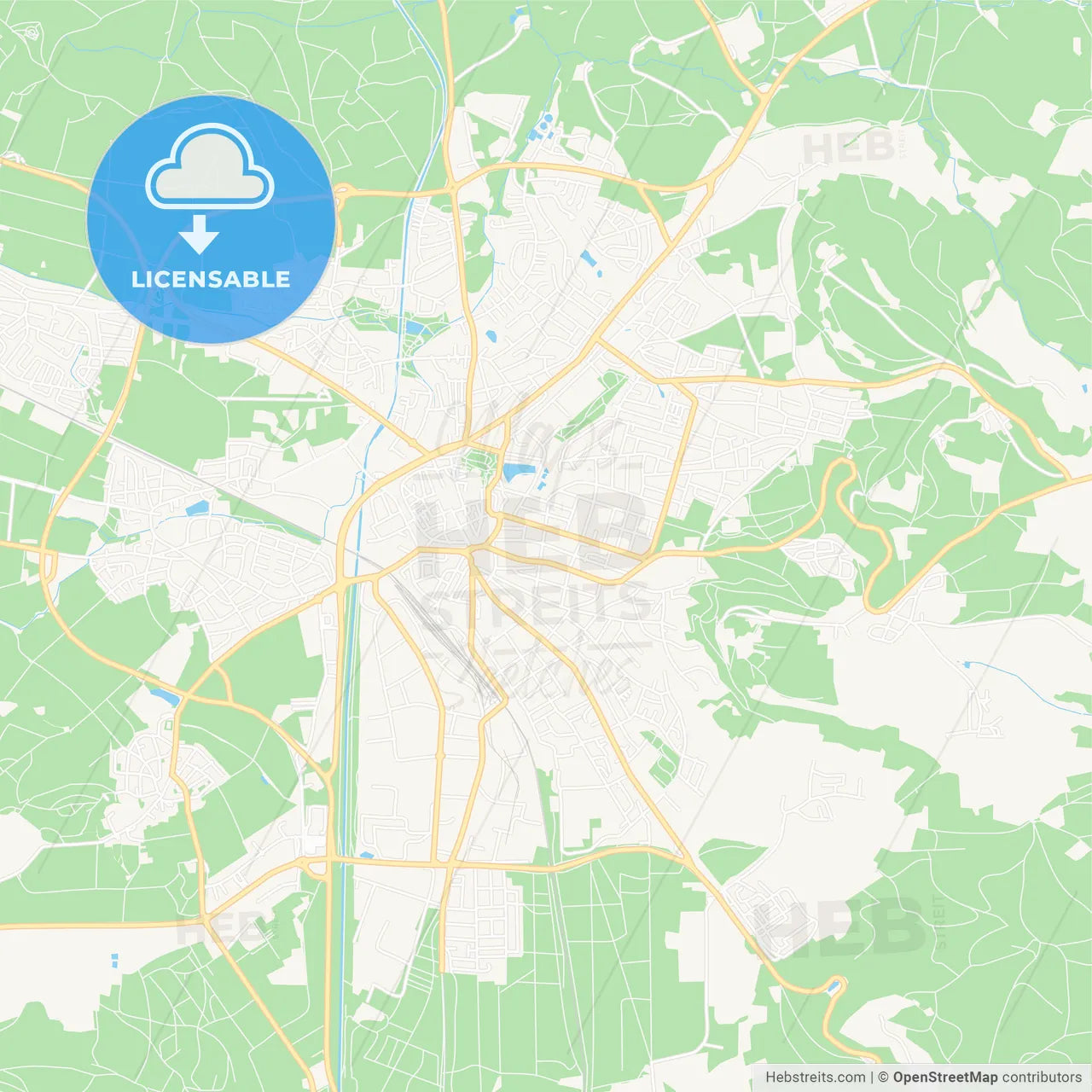 Neumarkt in der Oberpfalz, Germany Vector Map - Classic Colors