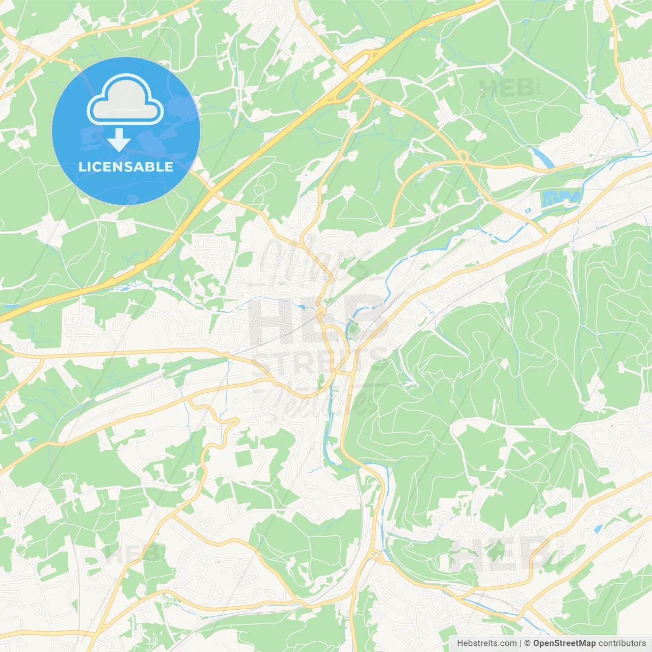 Gevelsberg, Germany Vector Map - Classic Colors