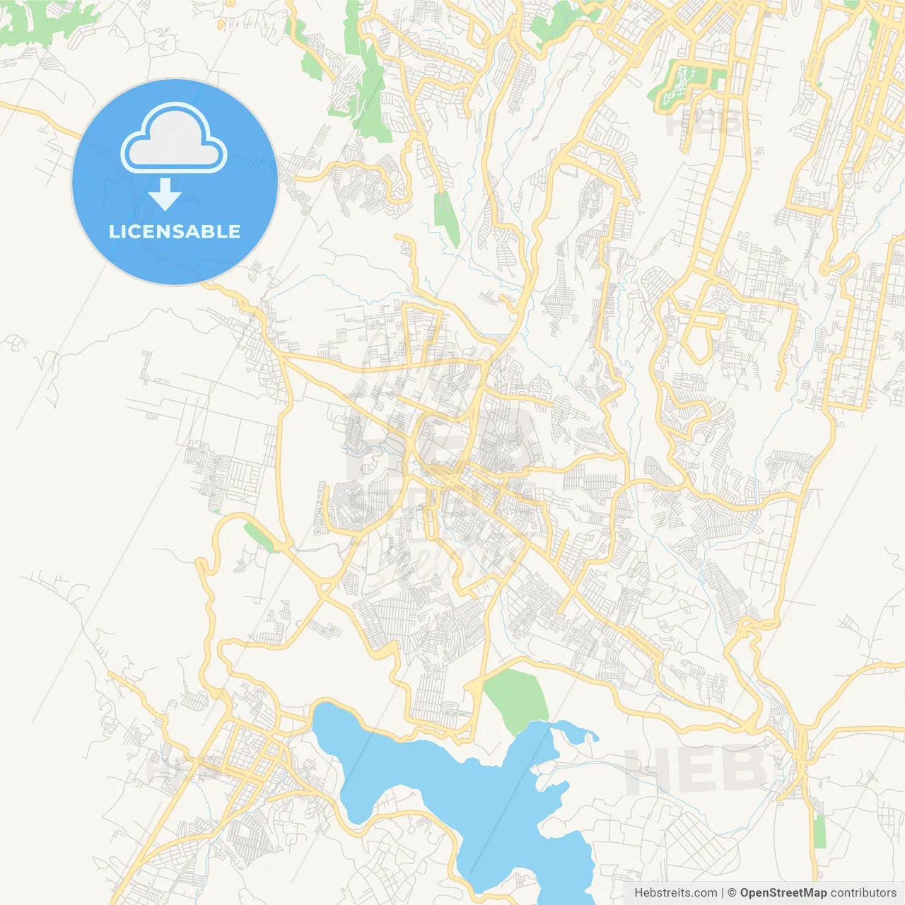 Empty vector map of Villa Nueva, Guatemala, Guatemala