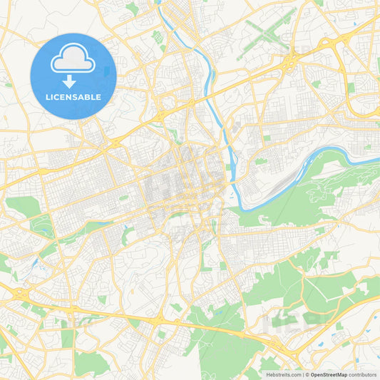 Empty vector map of Allentown, Pennsylvania, USA