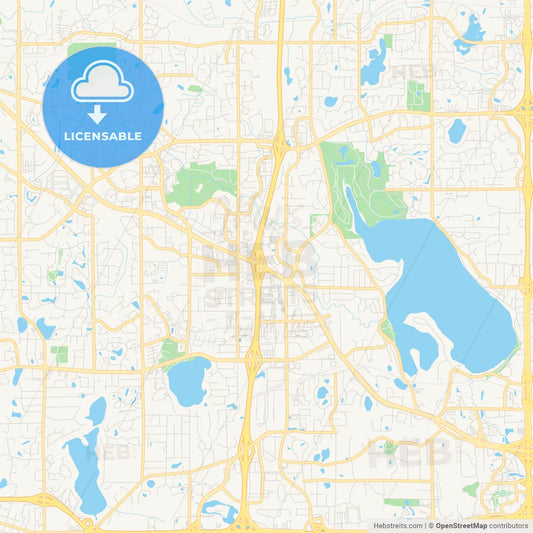 Empty vector map of Plymouth, Minnesota, USA
