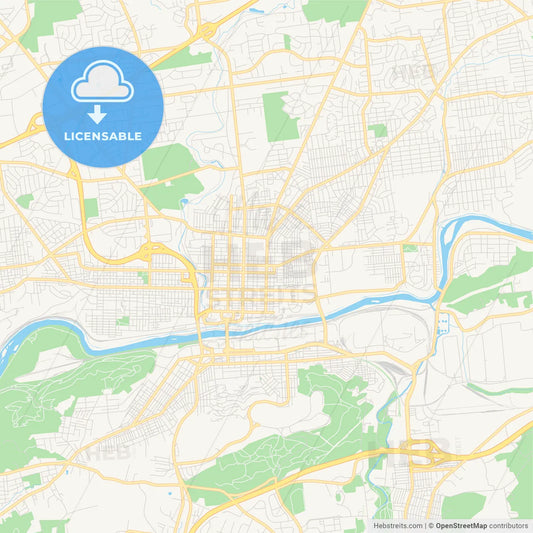 Empty vector map of Bethlehem, Pennsylvania, USA