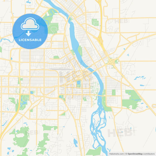 Empty vector map of St. Cloud, Minnesota, USA