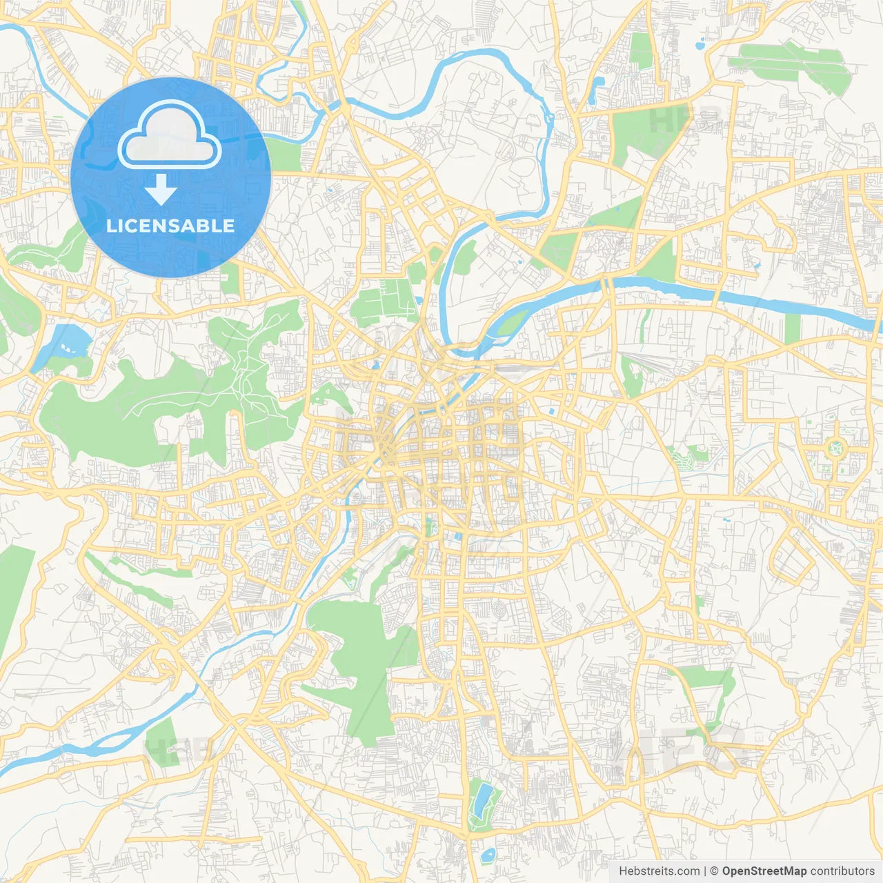 Printable street map of Pune, India