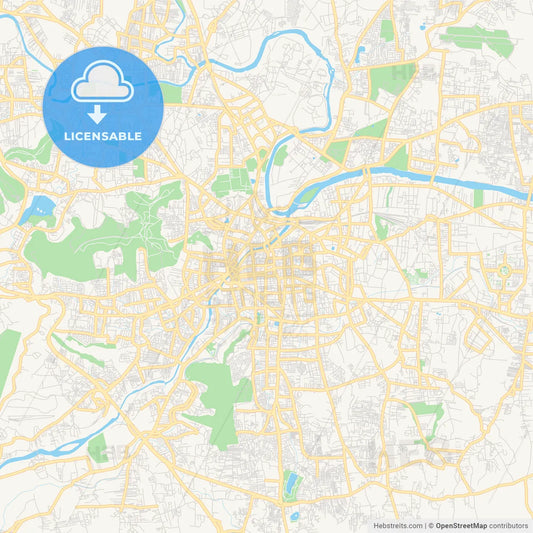 Printable street map of Pune, India