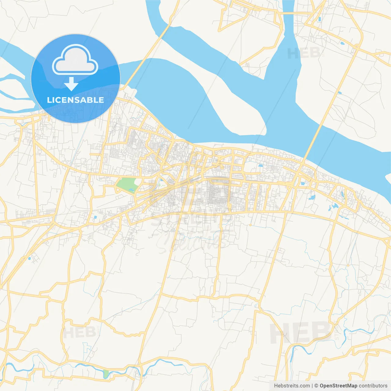 Printable street map of Patna, India