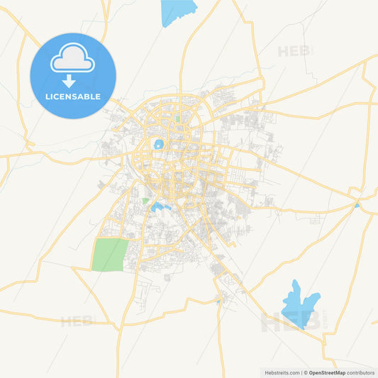 Printable street map of Solapur, India