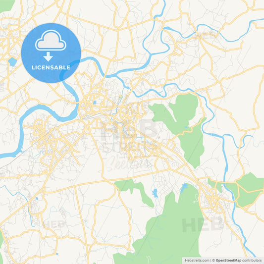 Printable street map of Ulhasnagar, India