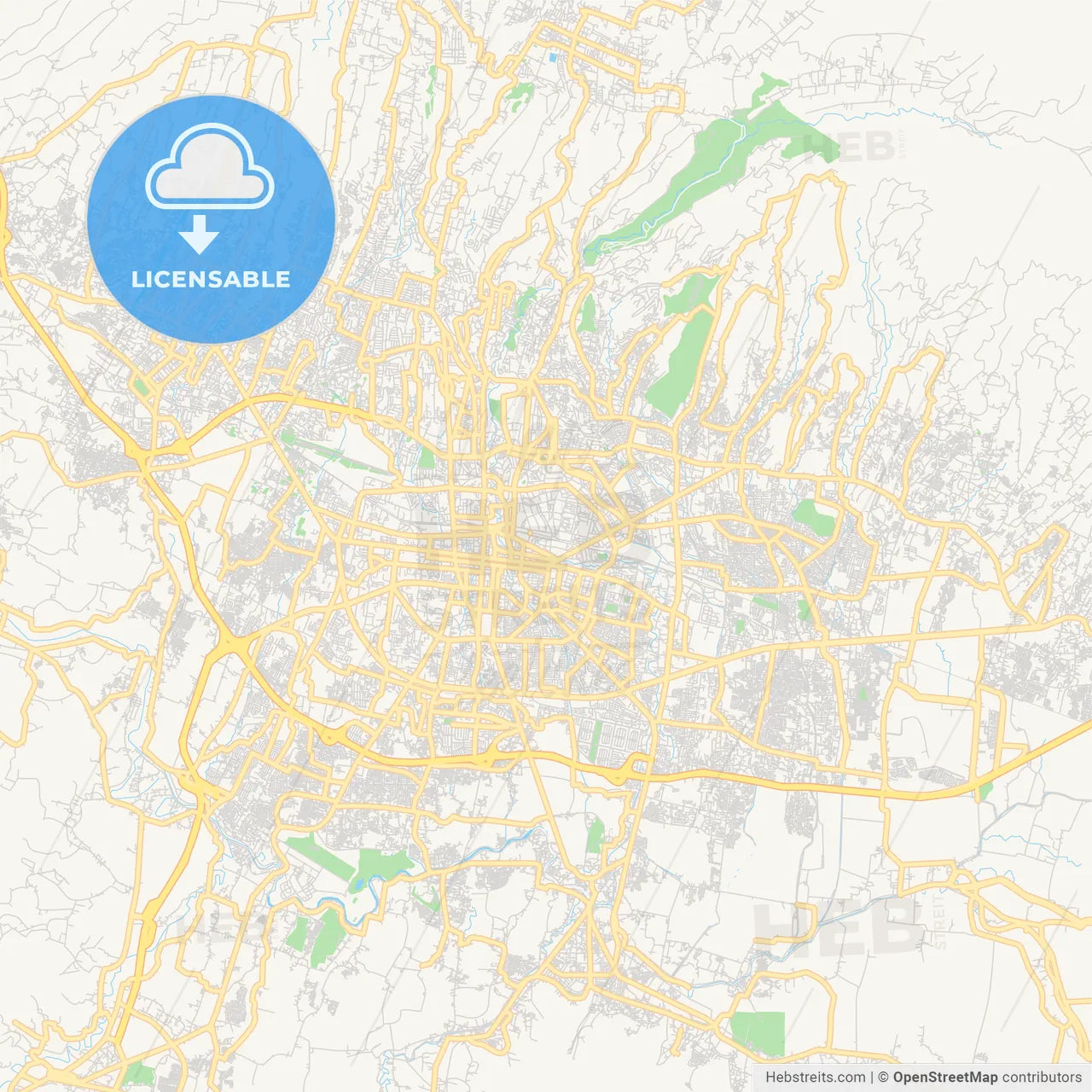 Printable street map of Bandung, Indonesia