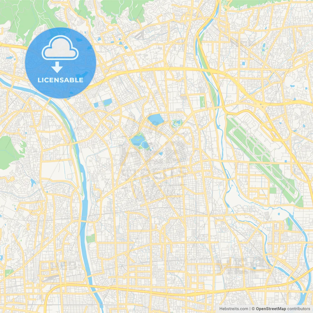 Printable street map of Itami, Japan