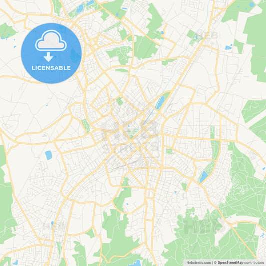 Printable street map of Bendigo, Australia