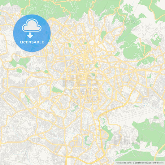 Printable street map of Addis Ababa, Ethiopia