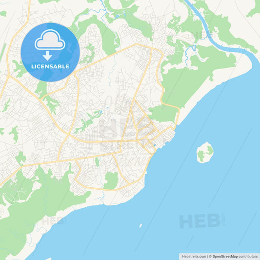 Printable street map of Bissau, Guinea Bissau