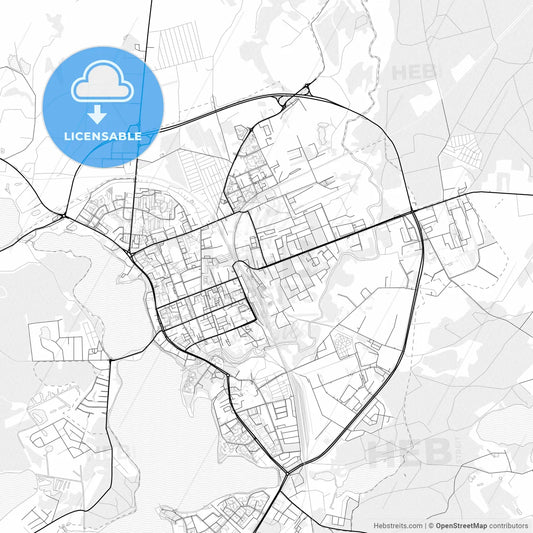 Vector PDF map of Ełk, Poland