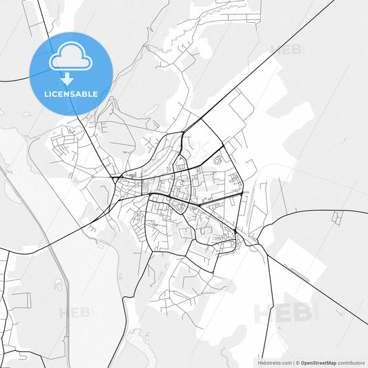 Vector PDF map of Slatina, Romania