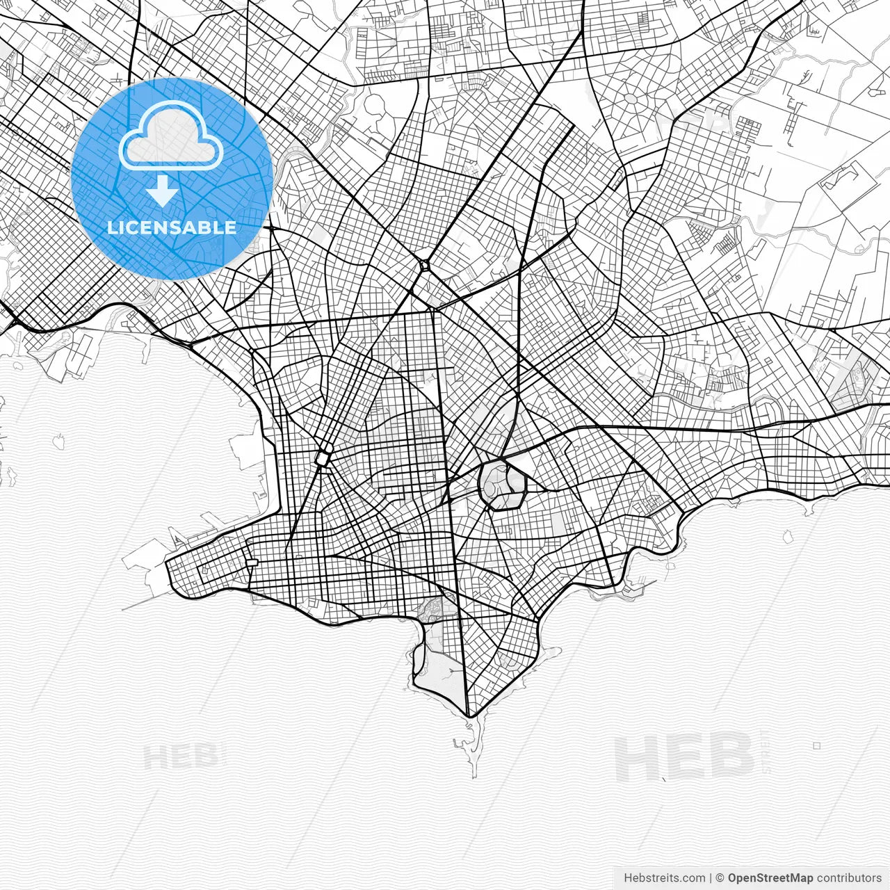 Vector PDF map of Montevideo, Uruguay