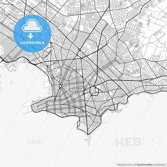 Vector PDF map of Montevideo, Uruguay
