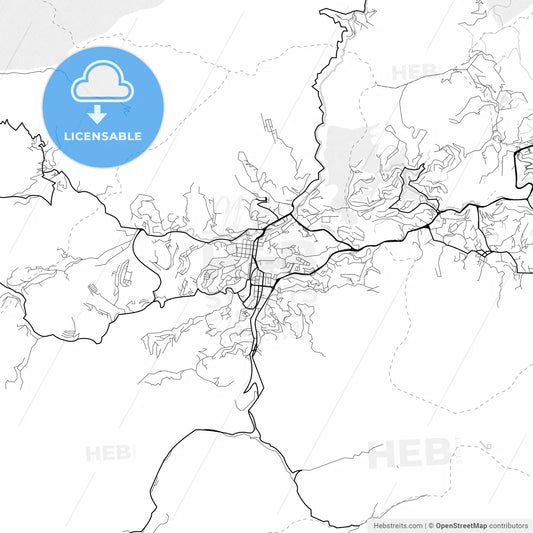 Vector PDF map of Los Teques, Venezuela