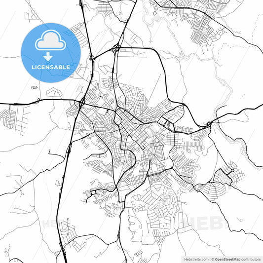 Vector PDF map of Itu, Brazil